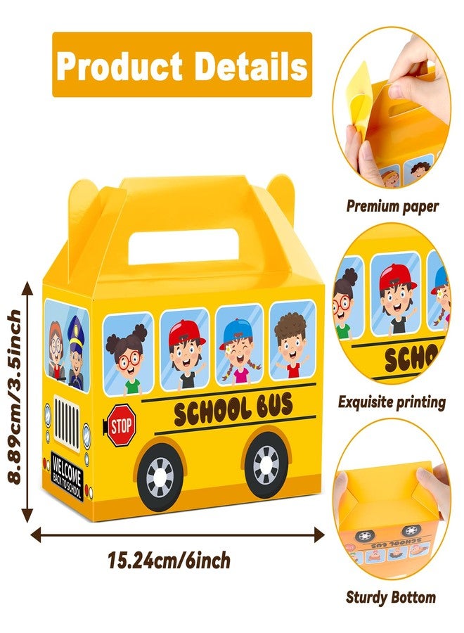 ojustbeok 12Pcs School Bus Party Treat Boxes Bus Gift Box Party favor Yellow Goodie Gift Boxes for Kids Classroom Decorations Welcome Back to School Birthday Baby Shower Supplies - Image 3